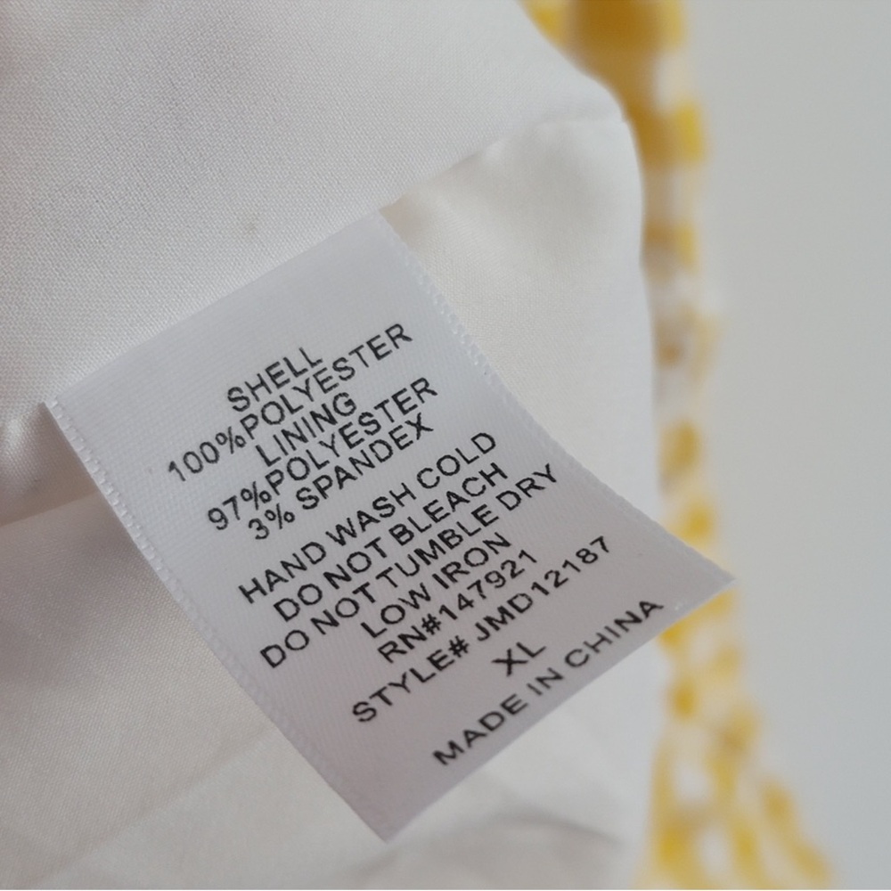 VICI XL Yellow Gingham Plaid Ruffle Midi Maxi Dress Bibi Eyelet Lace Trim